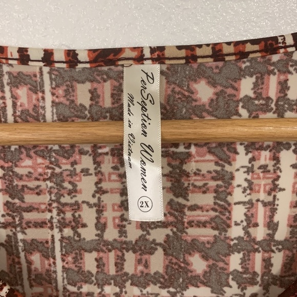 Perception Women Plaid 3/4 Sleeve Blouse Size 2X - Picture 4 of 6